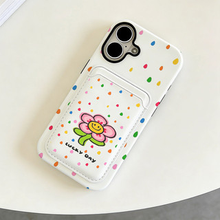 Ốp bảo vệ họa tiết hoa cười đầy màu sắc cho iPhone 11 12promax 13pro15pro 15promax 14 14promax 14pro 16 pro max 16 plus 17 17promax ốp lưng hai trong một