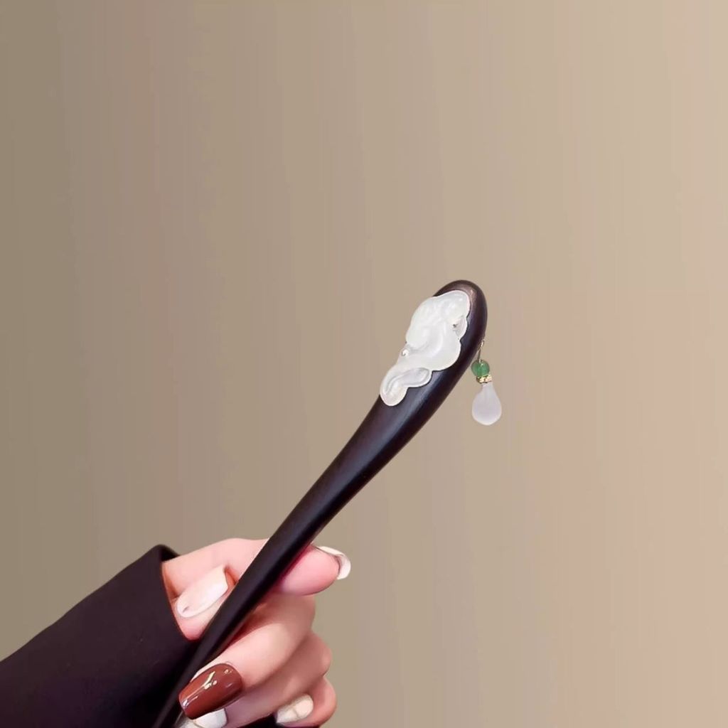 WHX [Ruyi Tốt lành] Kẹp tóc kiểu Trung Quốc mới Kẹp tóc Ebony! Kẹp tóc đơn giản hiện đại cao cấp cổ