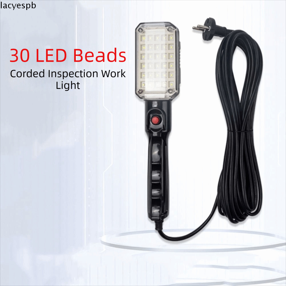 Đèn làm việc cầm tay LED mạnh mẽ có dây, móc xoay đôi, sạc lại, đèn cảnh báo kèm phích cắm