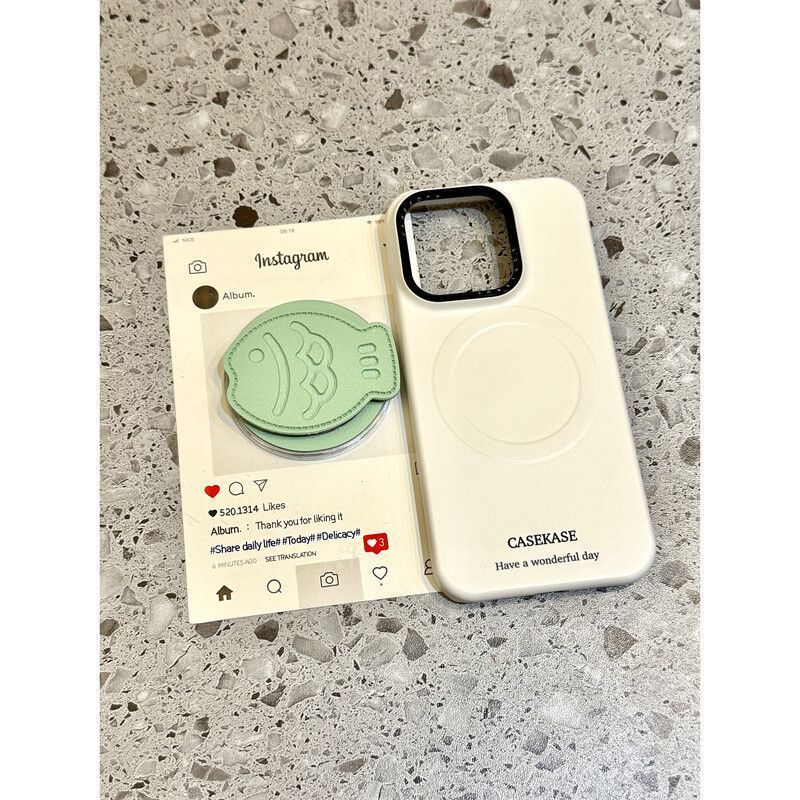 Apple iPhone16promax Da Cá Chân Đế 15pro Từ 14 Đơn Giản 13ins Phong Cách Phim Điện Thoại
