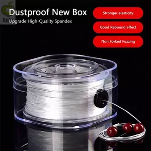 Dây đính cườm ROLY, Dây ren co giãn chống mài mòn dài 60M, Phụ kiện DIY bền bỉ Đỏ Trắng Đen 0.8mm Dây đàn hồi Trang sức Làm