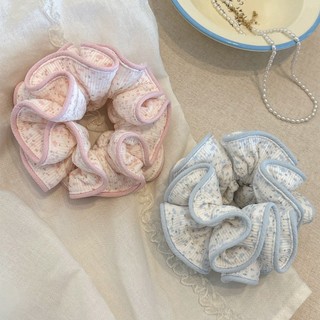 Hululu / Dây buộc tóc scrunchy hồng xanh, nhẹ nhàng, phụ kiện tóc phong cách mới