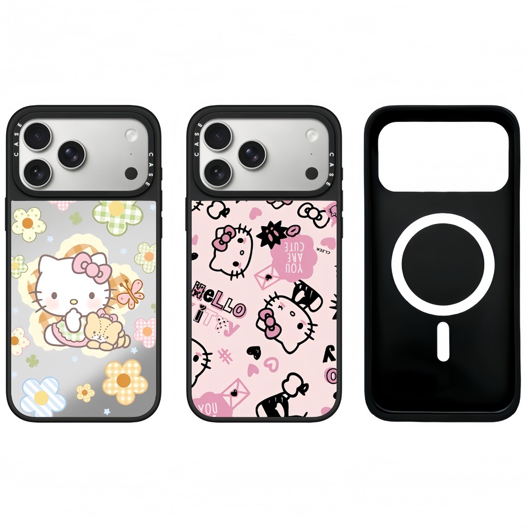 Ốp Điện Thoại Gương Hoa Mèo Từ Tính Cho IPhone 17 Pro Max 17 16 15 14 13 12 11 Vỏ Bảo Vệ Chống Sốc