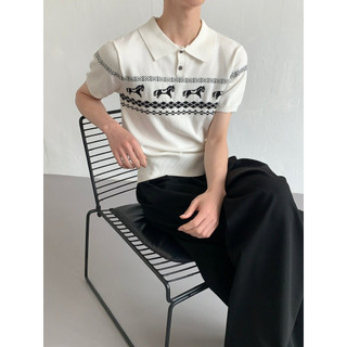 ESEA Áo sơ mi polo mới tay ngắn thương hiệu thời trang Mỹ băng lụa mát mẻ đan phong cách trung tính