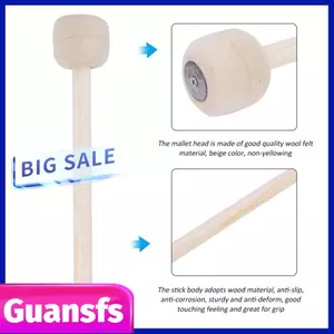 Guansfs Gậy vồ trống trầm có đầu bằng nỉ len dành cho phụ kiện ban nhạc gõ