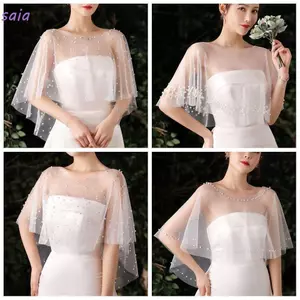 SAIA Cô Dâu Váy Cưới Khăn Choàng, Ren Trang Trí Váy Cưới Che, Áo Khoác Dự Tiệc Thời Trang Quấn Mềm Sheer Cổ Trang Sức Cho Nữ Đầm