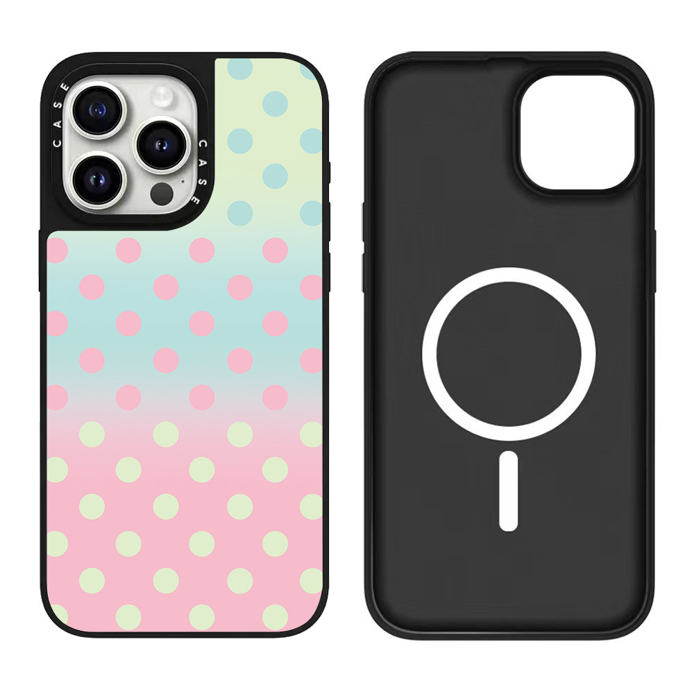 Từ Tính Full Hồng Chấm Bi Gương Ốp Lưng Điện Thoại IPhone 17 Pro Max 17 Air 16 15 14 13 12 11 Vỏ Bảo Vệ Chống Sốc