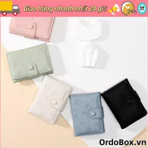 Ví đựng tiền xu ORDOBOX, Ví nữ bằng da PU dung tích lớn, Ví ngắn ba lần di động dành cho nữ