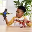 Mattel Jurassic World Roaring Afrovenator Kids' Action Figure Dinosaur Toy Total Length: Approximately 31.5cm For Ages 4 and Up Brown JKL76