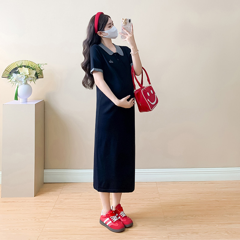 Trang phục bà bầu Váy dệt kim dài vừa phải mùa hè