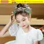 Băng đô công chúa CORALTIDE, Mũ đội đầu vòng hoa vương miện hoa bướm, Phụ kiện tóc đầu đám cưới sáng tạo cho bé gái