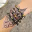 Vòng tay nam đá onyx và hematite đính hạt vintage tối giản, phù hợp cho cuộc họp văn phòng SBS