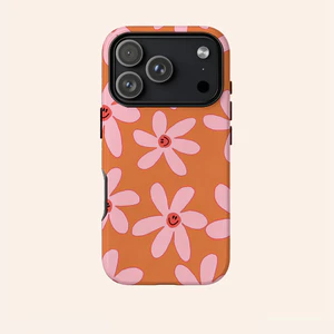 Hoa nụ cười dễ thương Thích hợp cho iPhone17 17Pro 16 15 13 XR 13mini 8PLUS Vỏ điện thoại chống sốc hai lớp Vỏ bảo vệ toàn diện bóng loáng