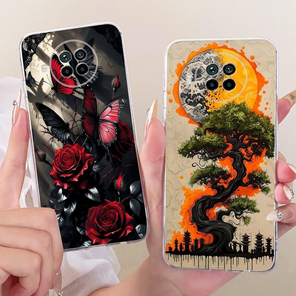 Dành Cho Xiaomi Mi 10T Lite 5G Ốp Lưng Trong Suốt Mèo Dễ Thương Thời Trang Bướm Vỏ Sơn Ngộ nghĩnh M2007J17G