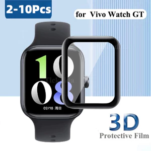 2-10 Chiếc Cong Kính Cường Lực Cho vivo Watch GT 2 46mm 42mm 5 3 Đen Edge Bảo Vệ Màn Hình Cho iQOO Watch GT 2 5 Chống Vân Tay Phim Kính HD