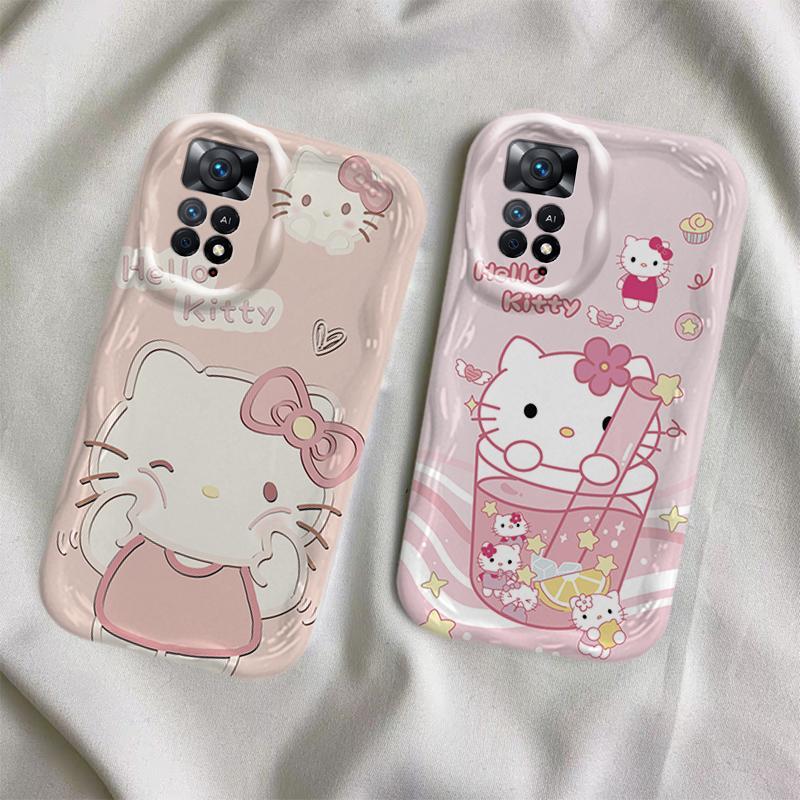 Ốp Lưng Cho Redmi Note 11 4G Redmi Note 11s Redmi Note 11 Pro Redmi Note 12 Pro 4G 5G Vỏ Kem Hoạt Hình Cặp Đôi Mèo TPU Mềm 3D Sóng Silicon Vỏ Điện Thoại