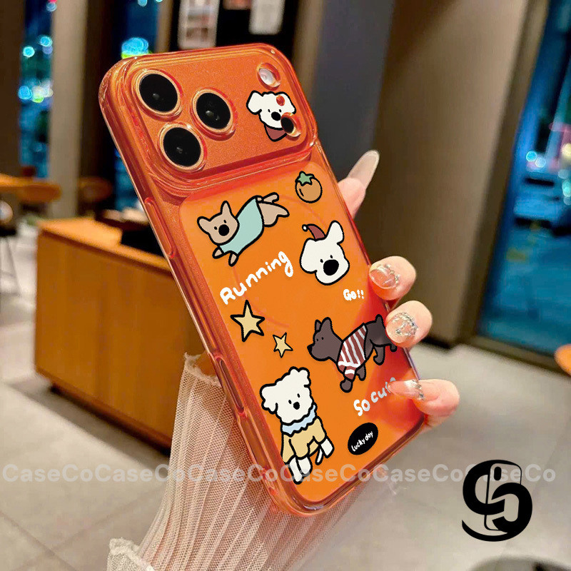 Ốp Lưng Cho IPhone 13 15 12 16 11 17 14 Pro Max 16 15 Plus 17Air Phim hoạt hình Puppy siêu mỏng bìa mềm mờ