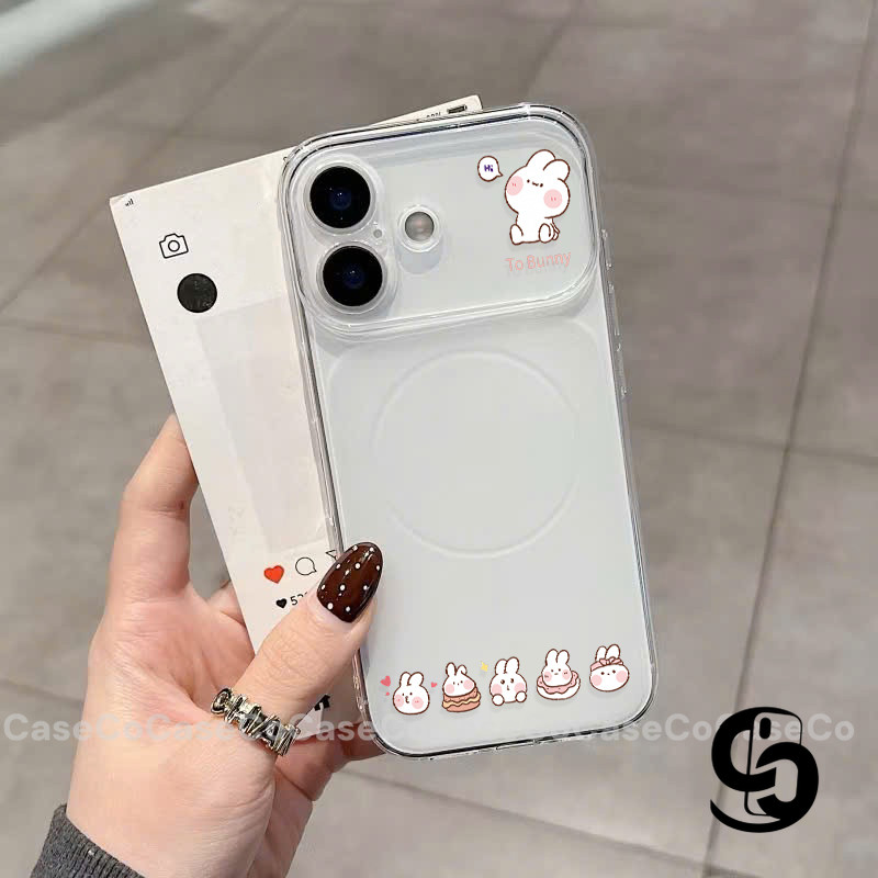 Ốp Lưng Cho IPhone 16 13 15 12 11 17 14 Pro Max 16 15 Plus 17Air Bìa Mềm Mờ Siêu Mỏng Hình Thỏ Đáng Yêu