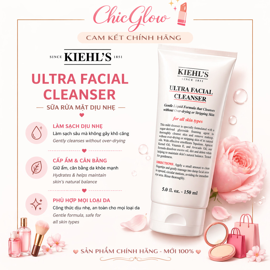 [Chính Hãng] Sữa Rửa Mặt 𝕂𝕀𝔼ℍ𝕃'𝕊 𝐔𝐥𝐭𝐫𝐚 𝐅𝐚𝐜𝐢𝐚𝐥 𝐂𝐥𝐞𝐚𝐧𝐬𝐞𝐫 Fullsize/Fullbox |Dưỡng Ẩm, Làm Sạch Nhẹ Nhàng