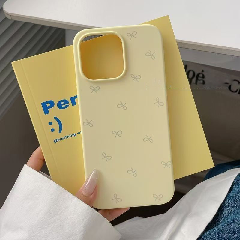 Cổ tích bow gạo nếp vỏ phù hợp với 17promax điện thoại vỏ 1615141312 dễ thương chống