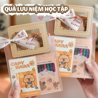 Set Quà Tặng Trọn Bộ - Túi Quà Mini Dễ Thương Đựng Văn Phòng Phẩm Capybara Và Đồ Dùng Học Sinh, Tặng 1/6 Quà Sinh Nhật