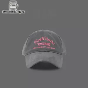 Nhíp Nữ Màu Hồng Thêu - Mũ bóng chày cotton mềm che nắng phong cách Hàn Quốc dành cho cô gái thể thao ngoài trời