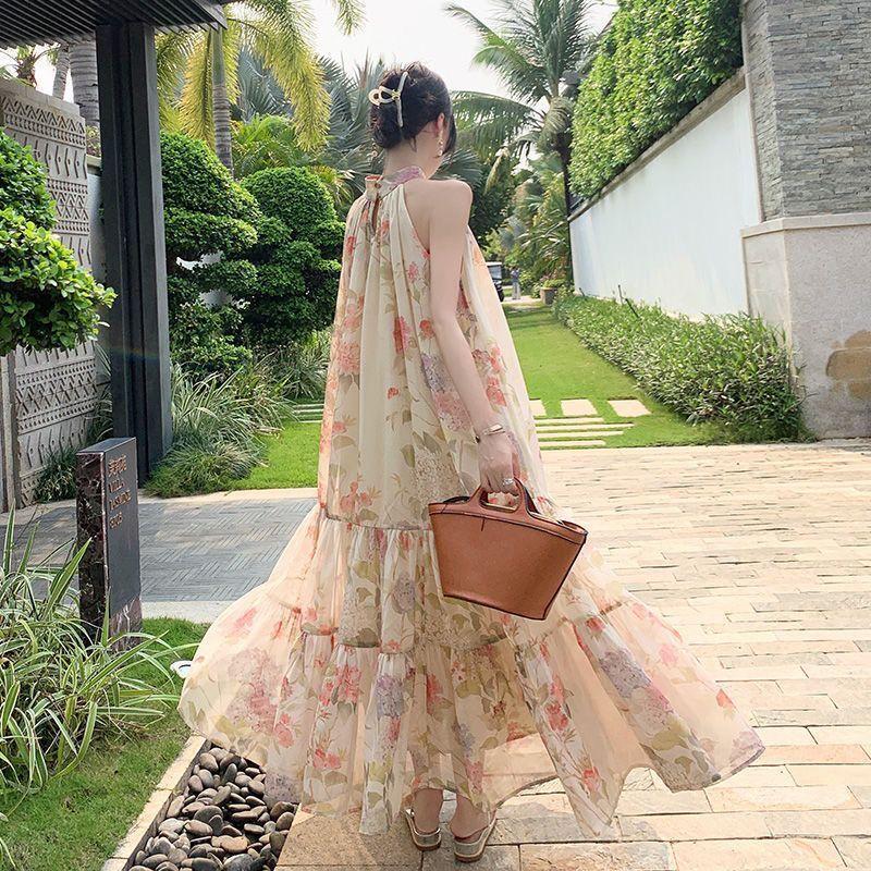 [Khuyến mãi] Đầm dây trà cỡ lớn phong cách Pháp, phù hợp đi biển. Style nghỉ mát nhẹ nhàng và thẩm mỹ siêu cổ tích Mori.