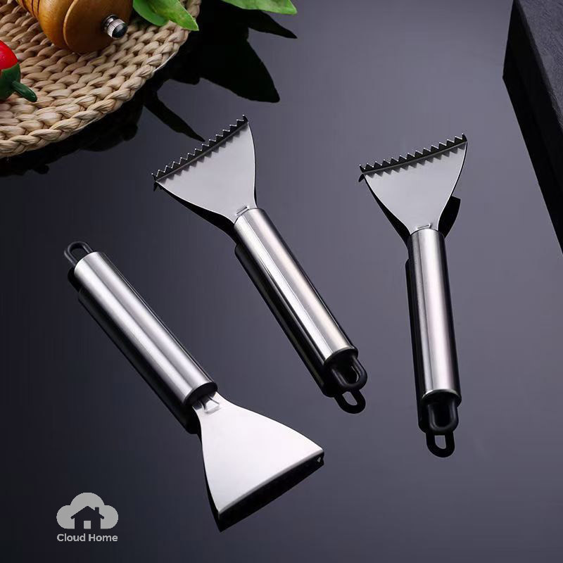 🌤️COD🌤️Dụng cụ cạo vảy cá bằng thép không gỉ có móc Dụng cụ nhà bếp gia dụng Dụng cụ mở rộng và cạo cá và giết cá