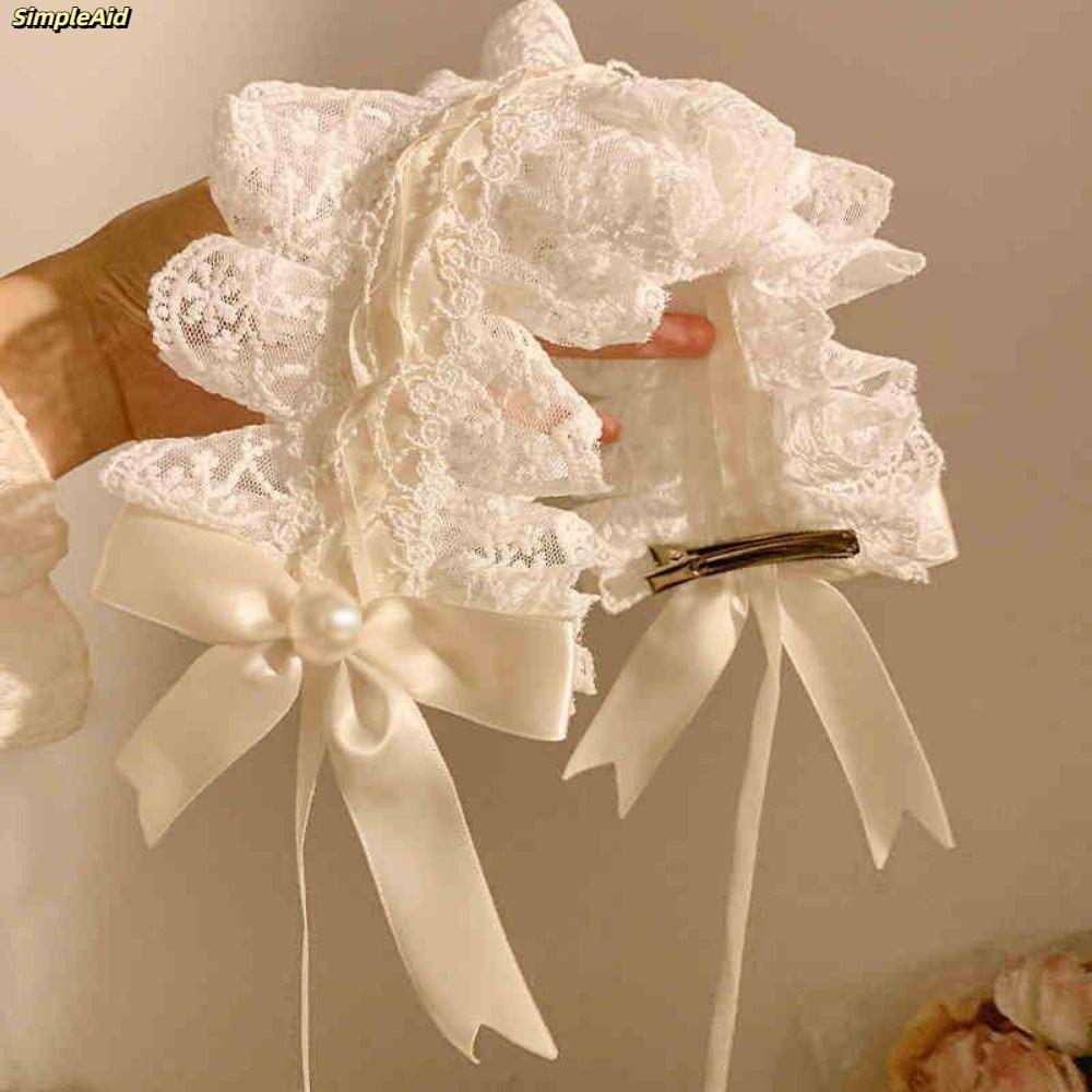 Vận chuyển nhanh - Quấn đầu SIMPLEAID, băng đô tai mèo nơ Lolita, phụ kiện tóc cosplay ren