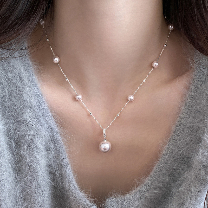 Vòng cổ ngọc trai đầy sao thời trang sáng bóng