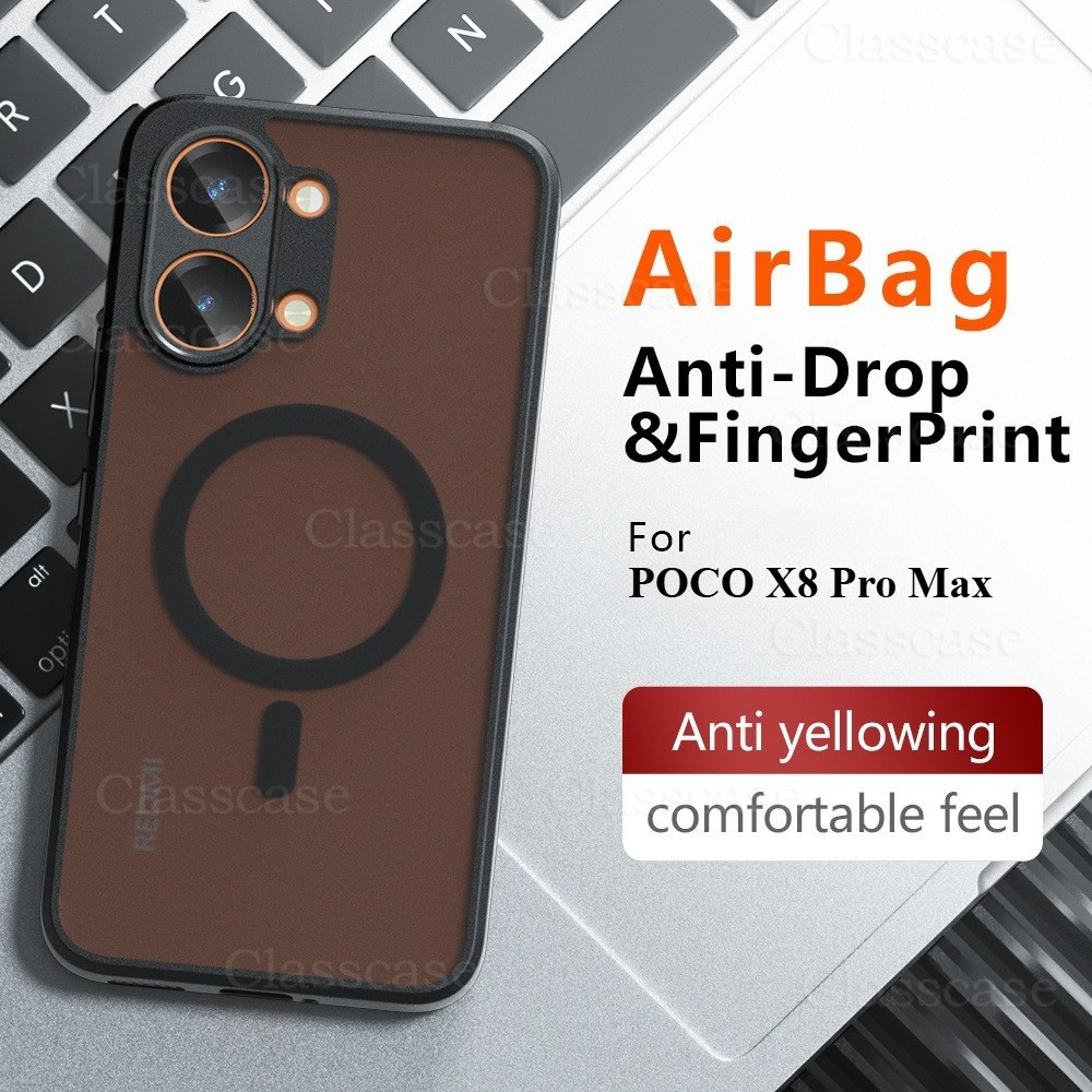 Ốp Lưng Cho Xiaomi POCO X8 Pro X8Pro Max X8ProMax POCOX8Pro Max Chống Trầy Xước Trong Suốt Mờ Với Vỏ Điện Thoại Từ Tính Bảo Vệ Chống Sốc Chống Vân Tay Bìa Cứng