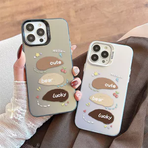 Ốp Lưng Cho Samsung Galaxy S26 S25 S24 S23 S22 Plus Ultra S21 A04S A04E A03S A02S A12 M12 A20 A30 A52S A50S A30S Mạ Acrylic IMD Case Motif Gấu Dễ Thương CYIM377