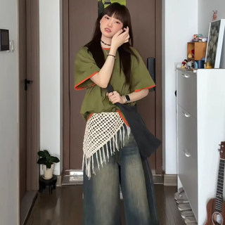 Hip Hop Thắt Lưng Tua Rua Tam Giắc, Phù Hợp Với Quần Jean