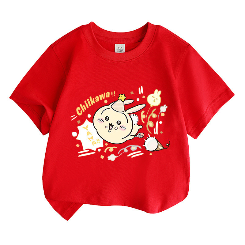2D Sanrio Usagi Hoạt Hình Dễ Thương Trẻ Em Áo Thun Tay Ngắn Dễ Thương In Biểu Tượng Cảm Xúc Để Mặc Hàng Ngày Ngoài Trời Chơi