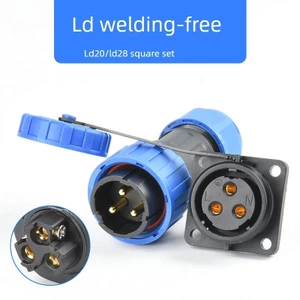 Phích cắm hàng không chống nước không hàn LD20-4 Core / LD28-3 5 lõi Nam Nữ Đầu nối mông Ổ cắm công nghiệp