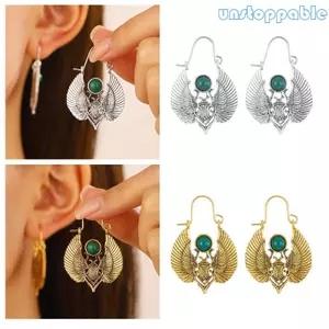 Unstop * Đảng Vintage Ai Cập Lấy Cảm Hứng Từ Thánh Scarab Bông Tai Vintage Moth Mặt Dây Chuyền Tai Nhẫn Trang Trí Gypsy Bộ Lạc Sc