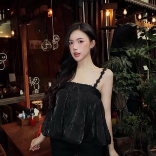 [DEAL Mùa Hè] Áo Nữ 2 Dây Viền Ren Bồng Bềnh Phối Dây Thắt Nơ Diện Hè Đi Biển Đi Chơi Ld_Store Fashion