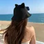 Mũ ngư dân MERIGGIARE, Mũ tai mèo dễ thương thoáng khí, Mũ bảo vệ chống nắng bằng vải Cotton thời trang dành cho nữ