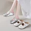 Giày Nữ Bên Trong Tăng Chiều Cao Birkenstock Nửa Dép Preppy Phong Cách Mary Jane Dạ Hội Giày Lười