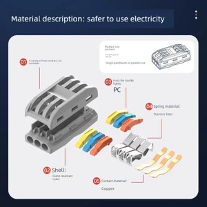 PCT Thiết Bị Đầu Cuối Kết Nối Nhanh 2 Vào 2 Ra, Đầu Nối Dây Điện Chống Thấm Nước 3-4 Cổng