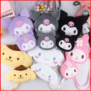 Sanrio Kuromi mymelody Quế Pompom Purin Hoạt Hình Dễ Thương Sang Trọng Túi Đựng Ví Thời Trang Dung Tích Lớn