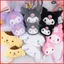 Sanrio Kuromi mymelody Quế Pompom Purin Hoạt Hình Dễ Thương Sang Trọng Túi Đựng Ví Thời Trang Dung Tích Lớn