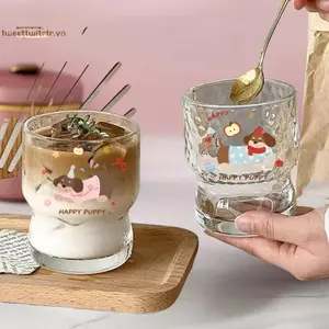 TRTR Phong Cách Hàn Quốc Hoạt Hình Người Tuyết Cốc Thủy Tinh Trong Suốt Đồ Uống Cho Cà Phê Nước Sữa Bữa Sáng Văn Phòng Nhà Cốc Dễ Thương Bộ VN