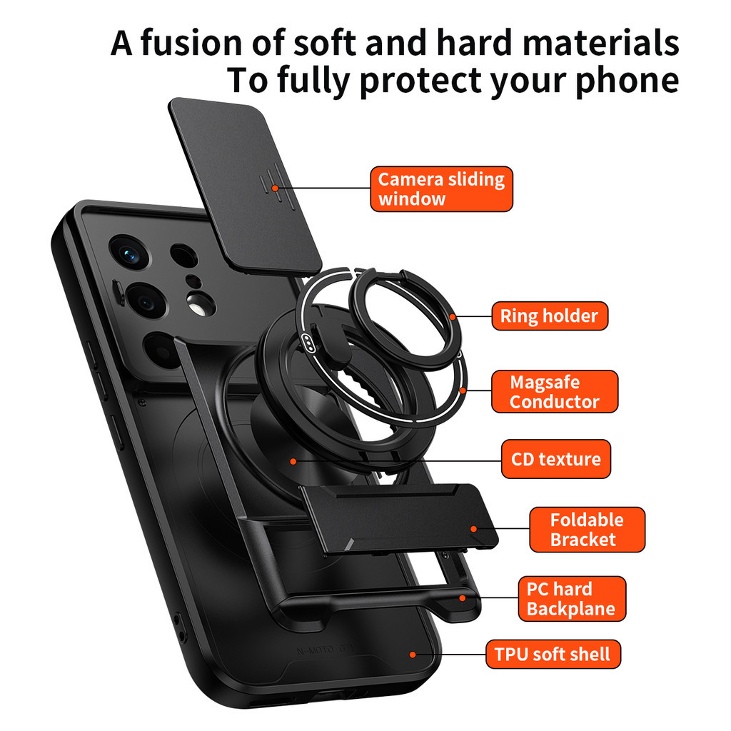 Ốp Điện Thoại Đa Năng Sang Trọng Thích Hợp Cho Tecno Camon 50 Pro 30 40 4G 5G Dây 360°Giá đỡ vòng có vỏ máy ảnh Vỏ bảo vệ toàn diện chống sốc