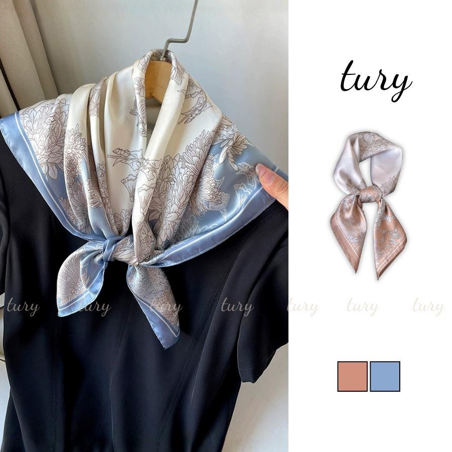 Khăn Lụa Unisex Nam Nữ 70 - Tury - Khăn Lụa Họa Tiết Hoa Mùa Hè - KL078