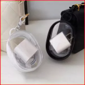 SQ11 Túi lưu trữ trong suốt cho cáp dữ liệu và bộ sạc Hộp lưu trữ tai nghe di động Mặt dây chuyền