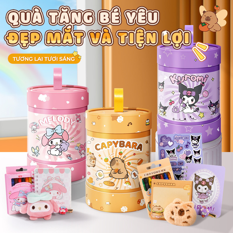 Set Quà Capybara - Quốc Tế Thiếu Nhi 1/6, Quà Sinh Nhật, Văn Phòng Phẩm Dễ Thương, Quà Tốt Nghiệp, Nhiều Công Dụng
