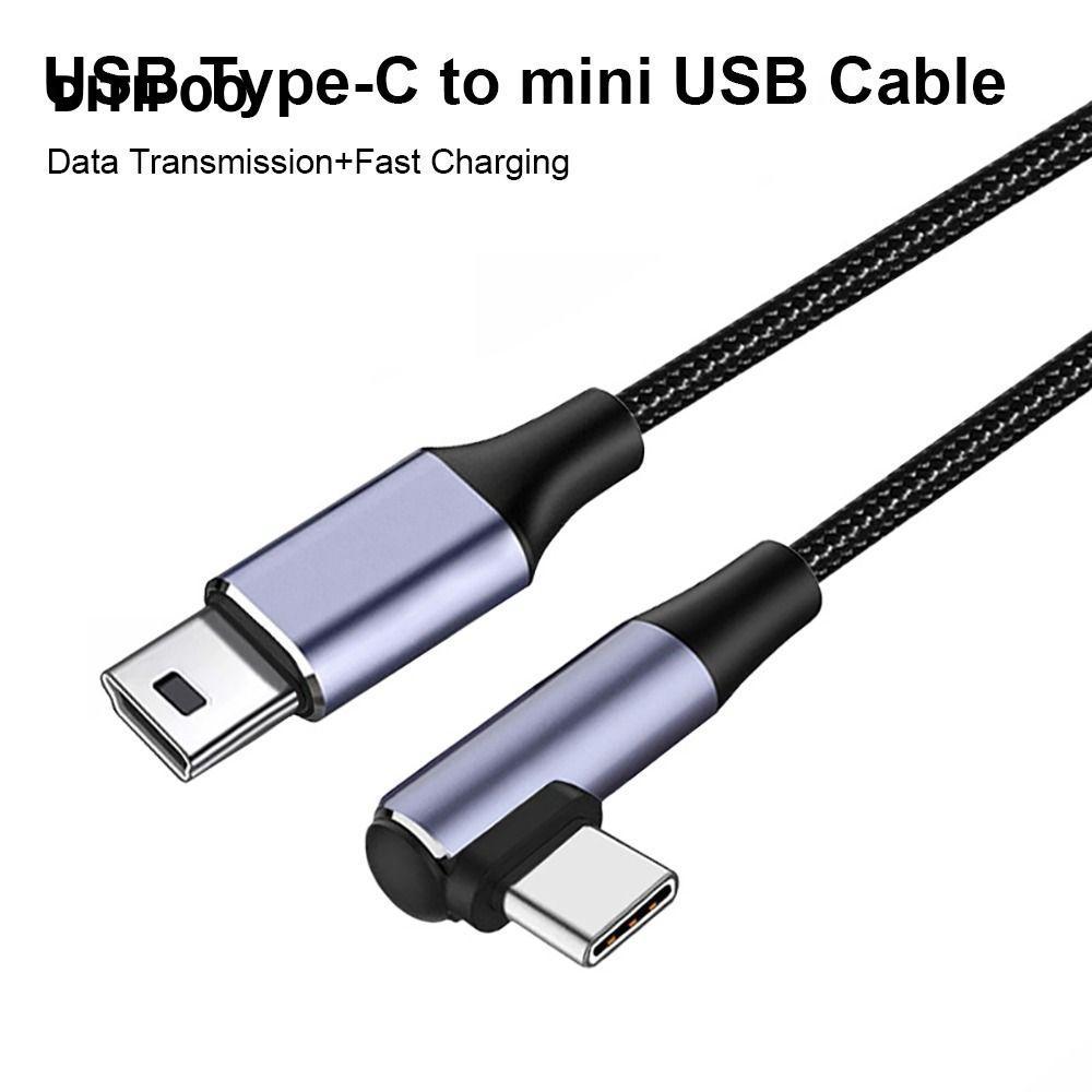 DITIPOO Dây 5 chân USB-C sang Mini, Máy ảnh kỹ thuật số Máy nghe nhạc MP3 MP4 Cáp USB Type C sang Mini, Đồng bộ dữ liệu DVR 90 độ Sạc nhanh Dòng OTG