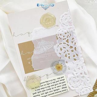 E-WOITD 18 Chiếc Màu Kẹo Vintage Sáp Con Dấu Tem Stiers Tự Làm Thêu Sò Người Lập Kế Hoạch Trang Trí Văn Phòng Phẩm Phong Bì Niêm Phong Thẻ E-WOITD