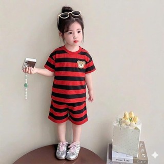 Đồ bộ quần áo mùa hè bé gái 14-45kg. Bộ cộc tay bé gái  mẫu BỘ KẺ HÈ CỘC TAY. Bộ đồ cho bé gái mùa hè. NL29